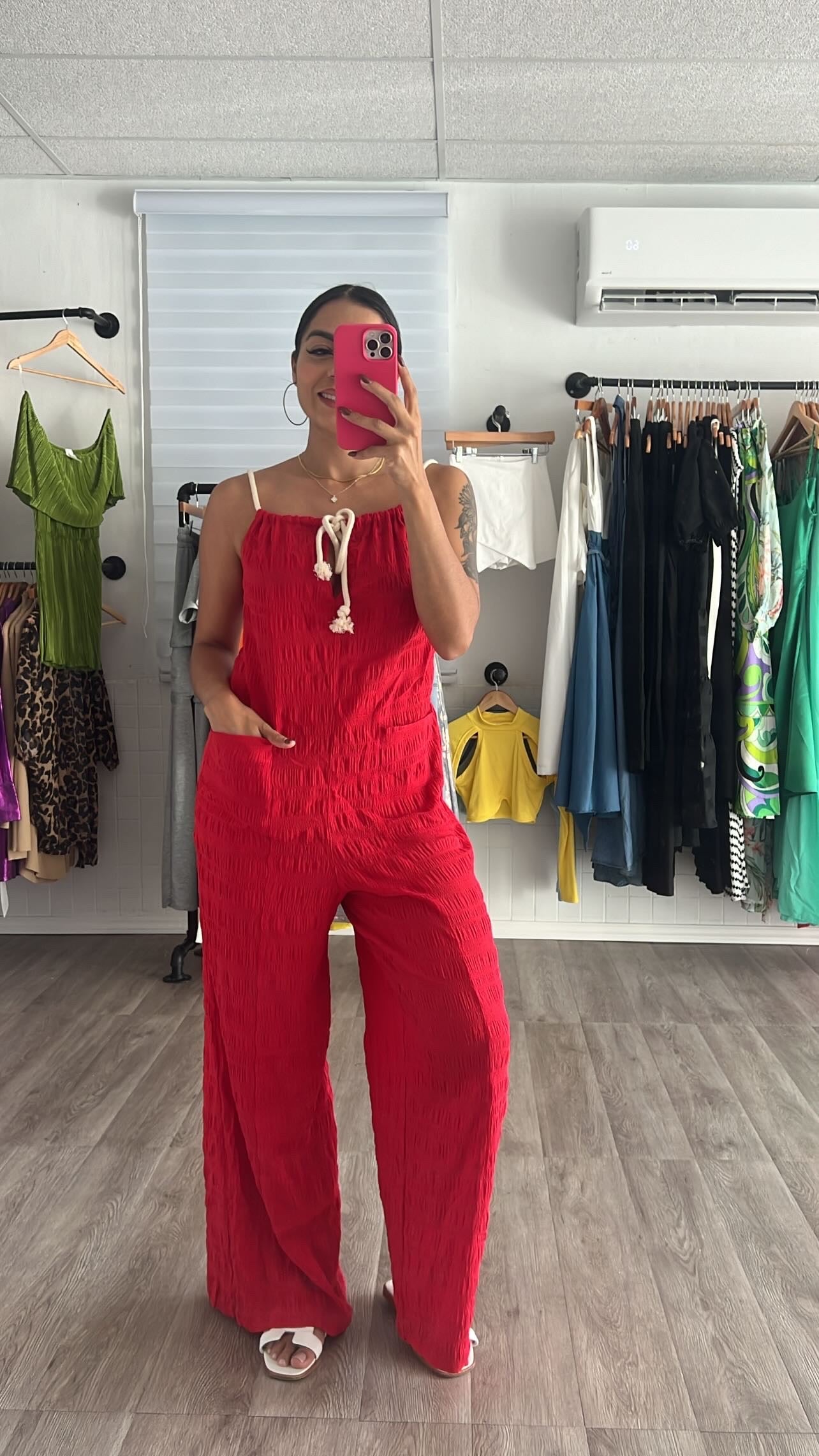 Bright Red Jumpsuit