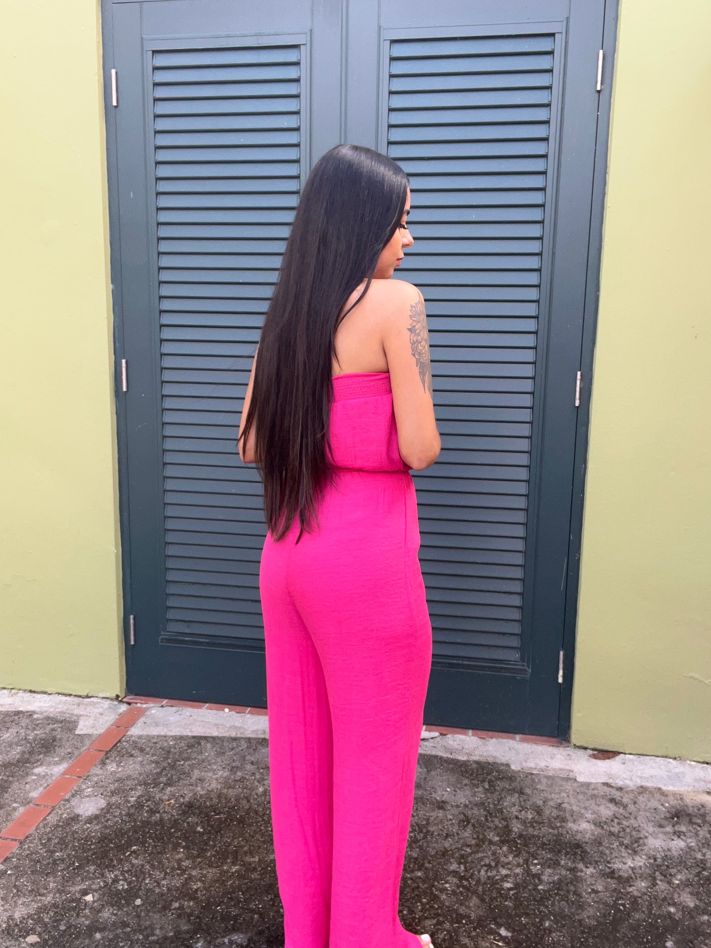 Linen Fushia Jumpsuit