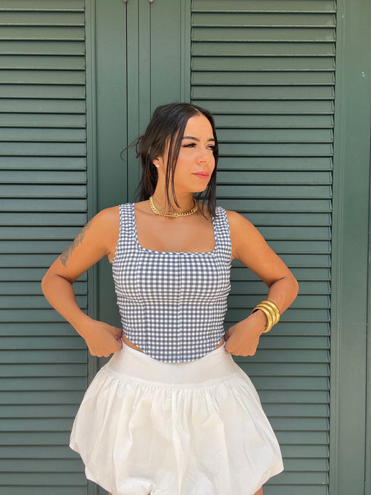 Gingham Corset Top