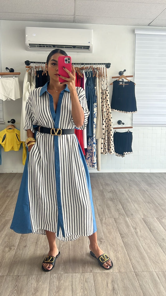 Stripe Denim dress