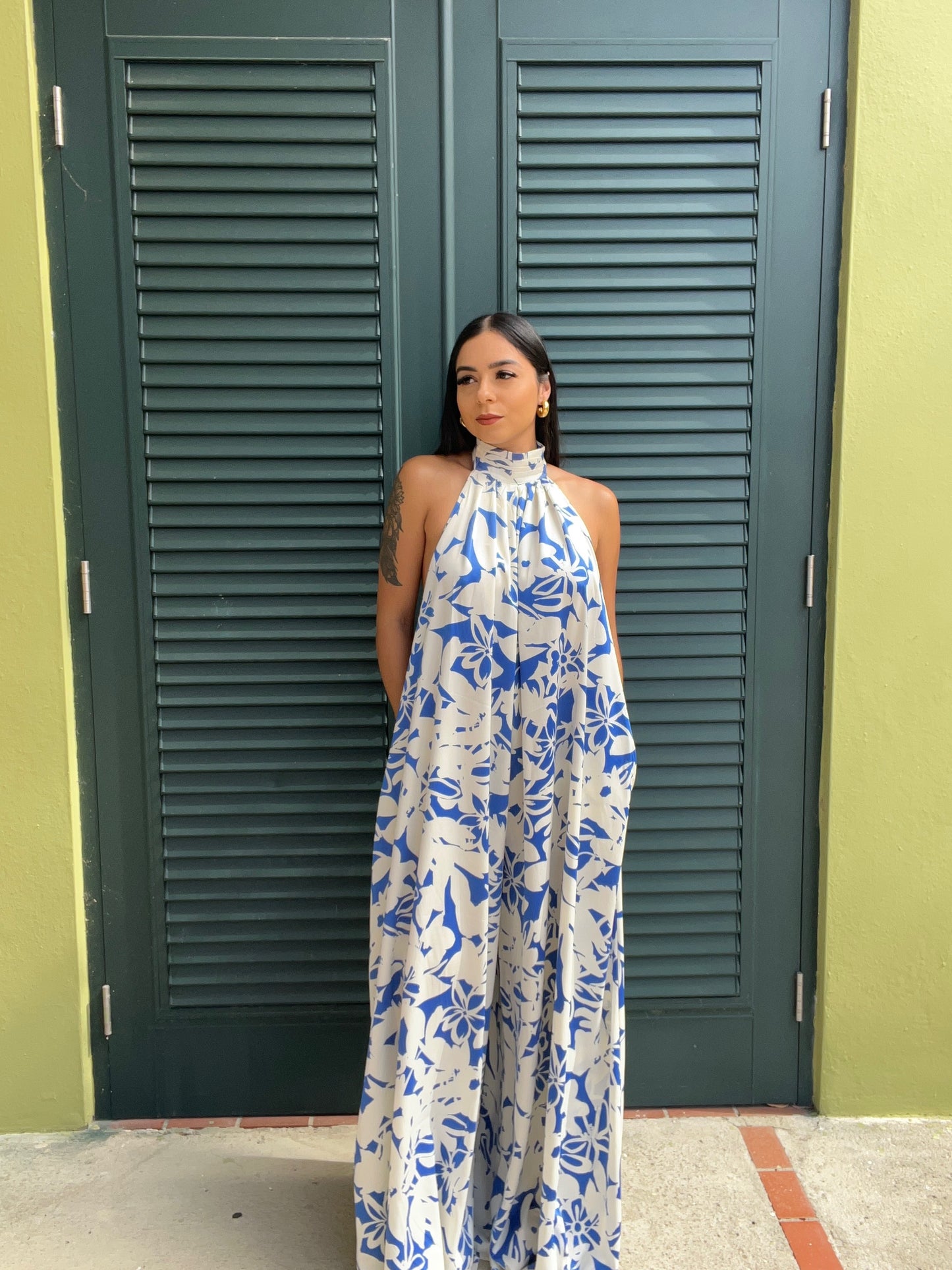 Flower Blue Jumpsuit