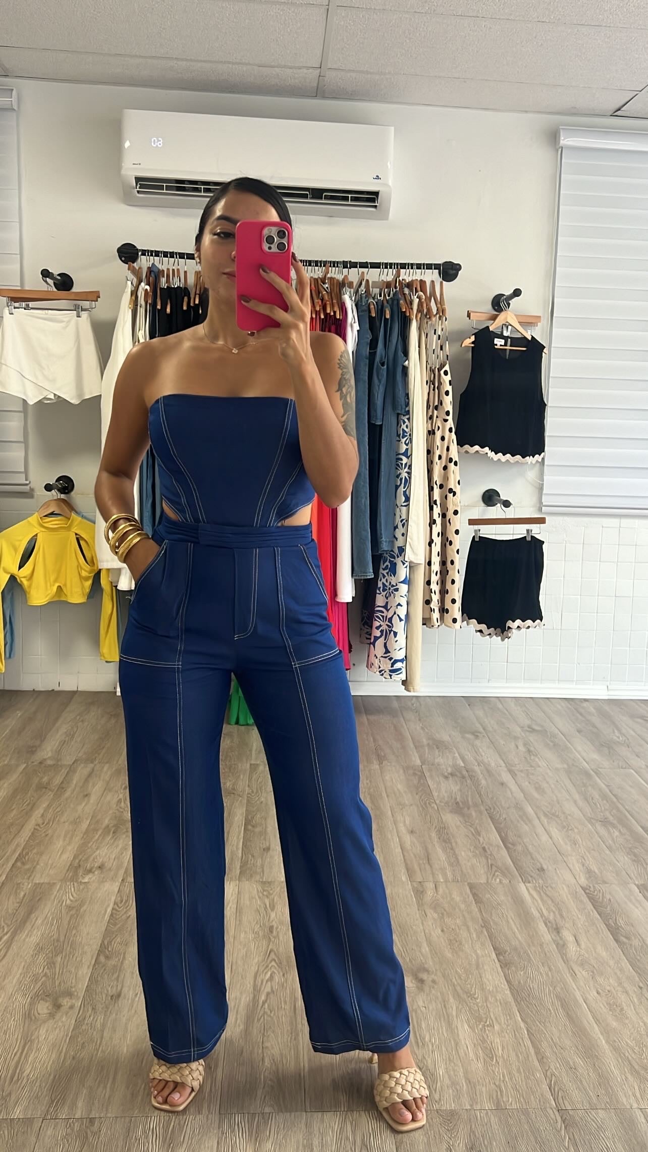 Denim Tube jumpsuit