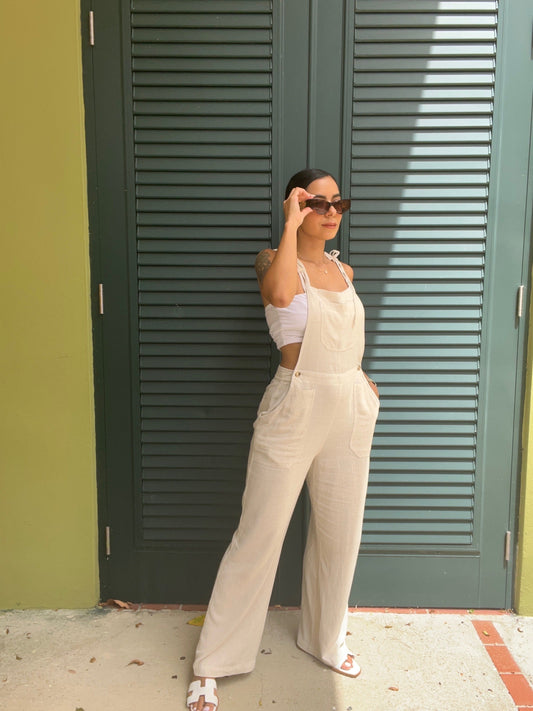 Restock Linen overall jumpsuit