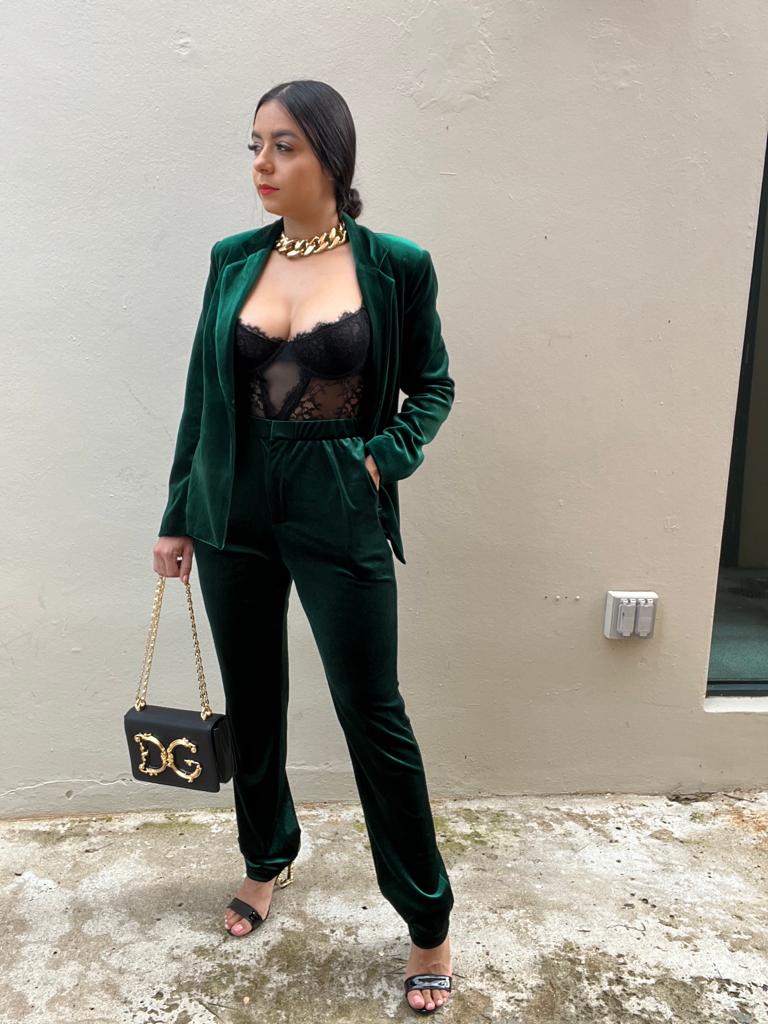 Blazer Velvet Green